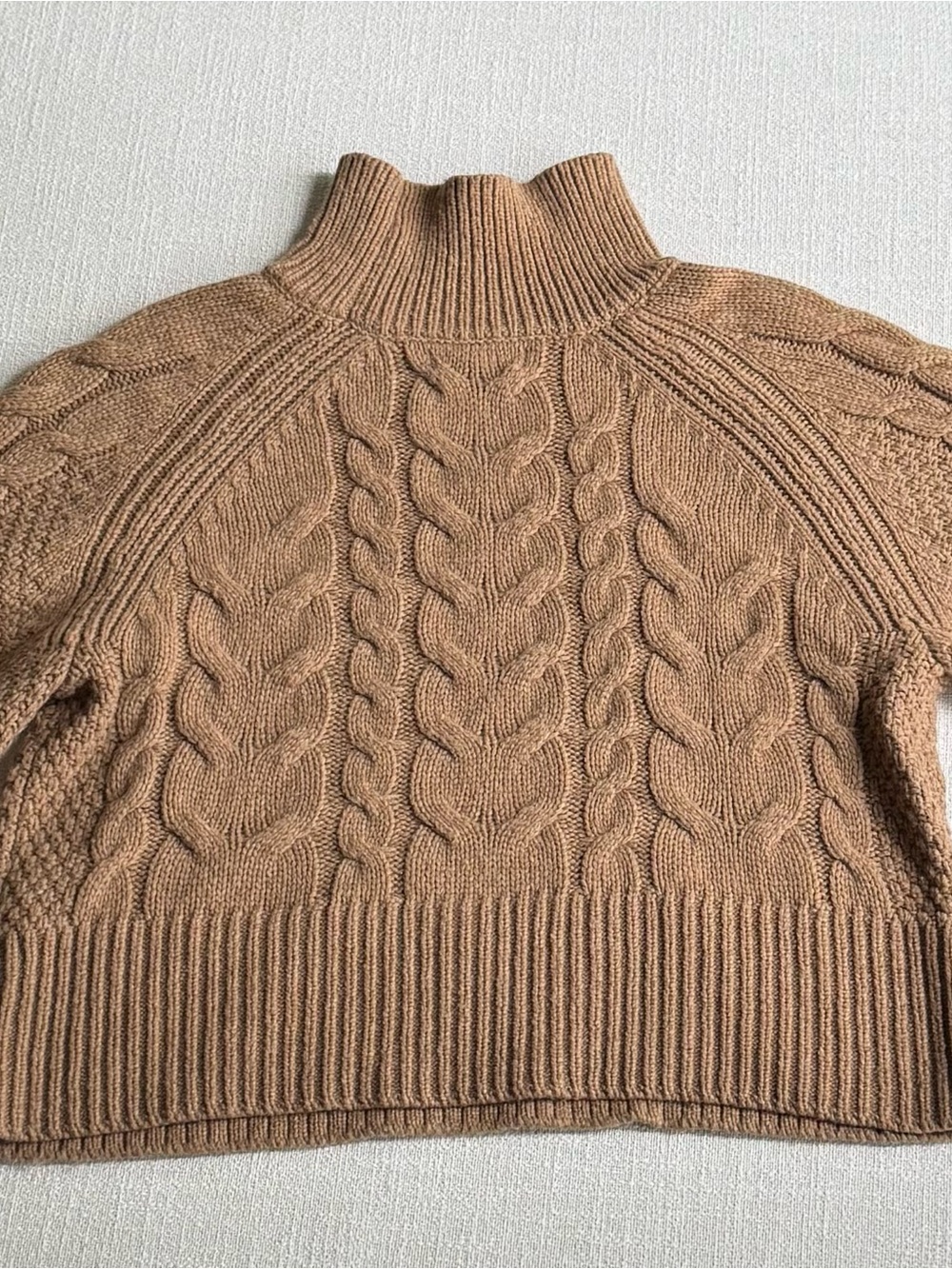 Banana Republic Cable Knit Turtleneck Sweater - Camel Brown XS